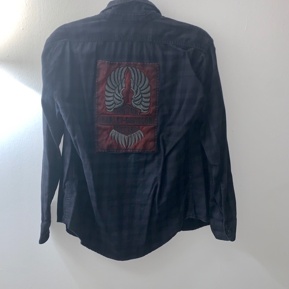 Harley Davidson Flannel w/ Patchwork UNISEX